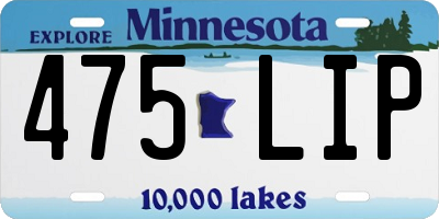 MN license plate 475LIP