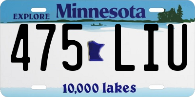 MN license plate 475LIU