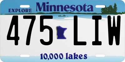 MN license plate 475LIW