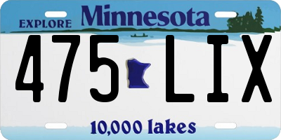 MN license plate 475LIX