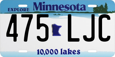 MN license plate 475LJC
