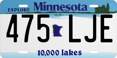 MN license plate 475LJE