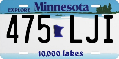 MN license plate 475LJI