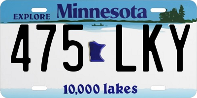 MN license plate 475LKY
