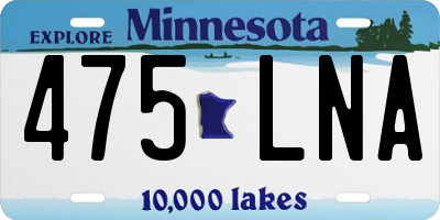 MN license plate 475LNA