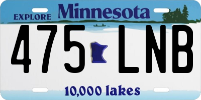 MN license plate 475LNB