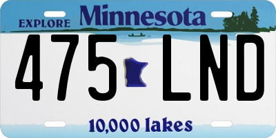 MN license plate 475LND