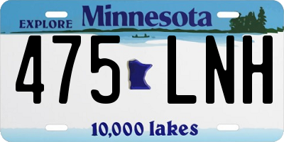MN license plate 475LNH