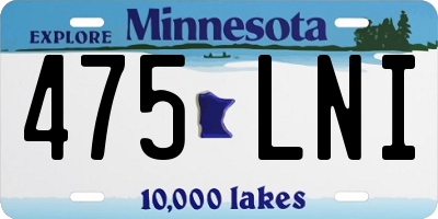 MN license plate 475LNI