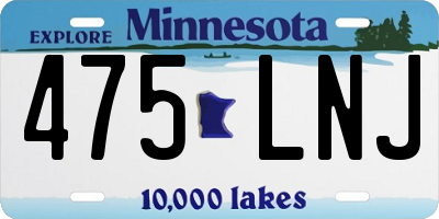 MN license plate 475LNJ
