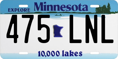 MN license plate 475LNL
