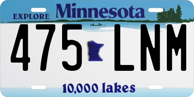 MN license plate 475LNM