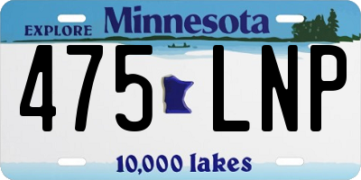 MN license plate 475LNP