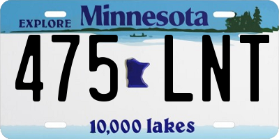 MN license plate 475LNT