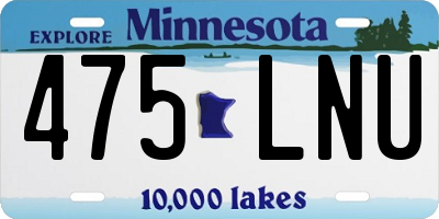 MN license plate 475LNU