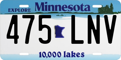 MN license plate 475LNV
