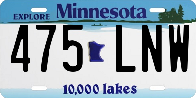 MN license plate 475LNW