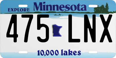 MN license plate 475LNX
