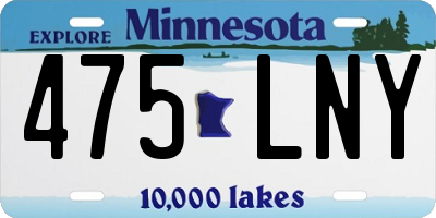 MN license plate 475LNY