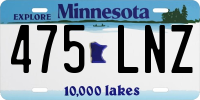 MN license plate 475LNZ