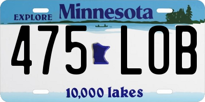 MN license plate 475LOB