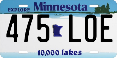 MN license plate 475LOE