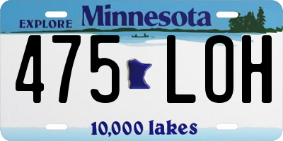 MN license plate 475LOH