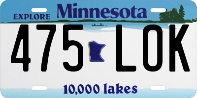 MN license plate 475LOK