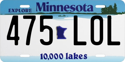 MN license plate 475LOL
