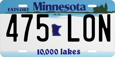 MN license plate 475LON