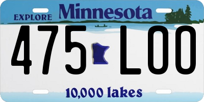 MN license plate 475LOO