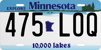 MN license plate 475LOQ
