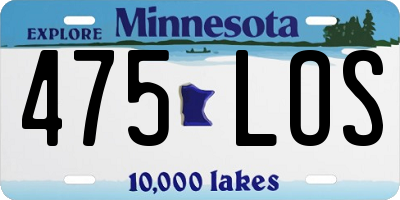 MN license plate 475LOS