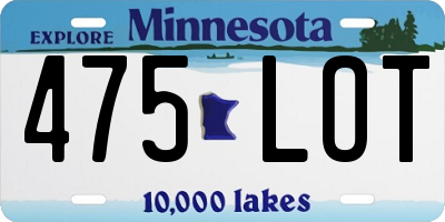 MN license plate 475LOT