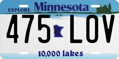 MN license plate 475LOV