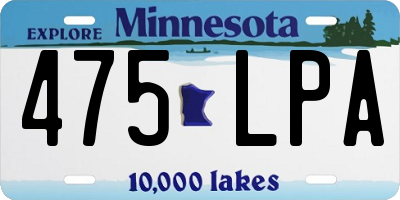 MN license plate 475LPA