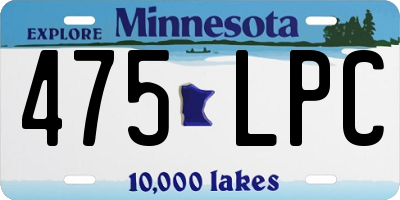 MN license plate 475LPC