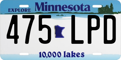 MN license plate 475LPD