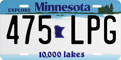 MN license plate 475LPG