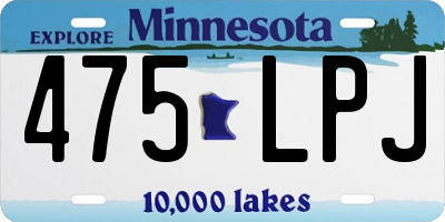 MN license plate 475LPJ