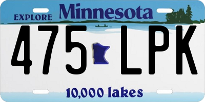 MN license plate 475LPK
