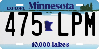 MN license plate 475LPM