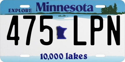 MN license plate 475LPN