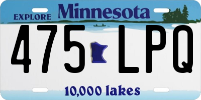 MN license plate 475LPQ
