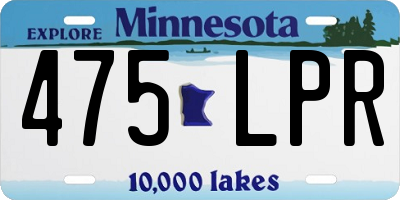 MN license plate 475LPR