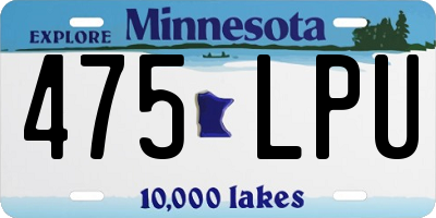 MN license plate 475LPU