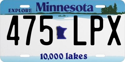 MN license plate 475LPX