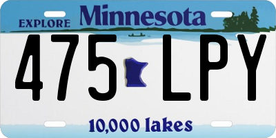 MN license plate 475LPY