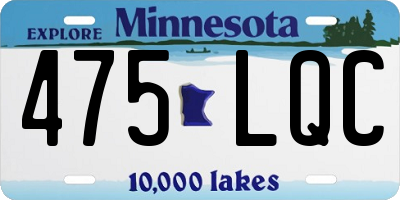 MN license plate 475LQC