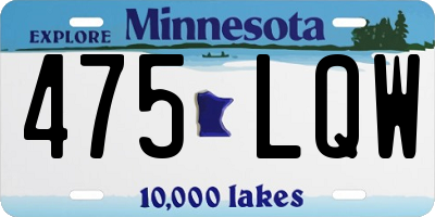 MN license plate 475LQW